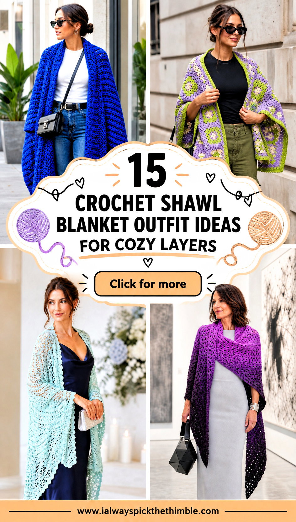 15 Crochet Shawl Blanket Outfit Ideas for Cozy Layers - 15 Crochet Shawl Blanket Outfit Ideas for Cozy Layers