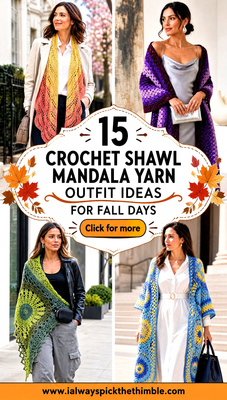 15 Crochet Shawl Mandala Yarn Outfit Ideas for Fall Days - 15 Crochet Shawl Mandala Yarn Outfit Ideas for Fall Days