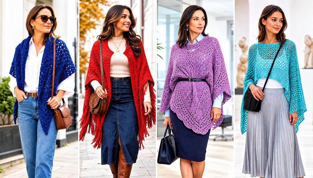 15 Crochet Shawls and Ponchos Outfit Ideas for Cool Days