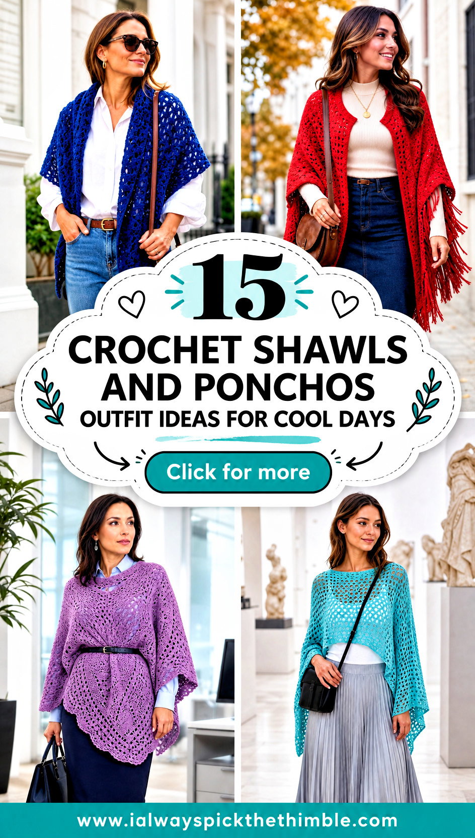 15 Crochet Shawls and Ponchos Outfit Ideas for Cool Days - 15 Crochet Shawls and Ponchos Outfit Ideas for Cool Days