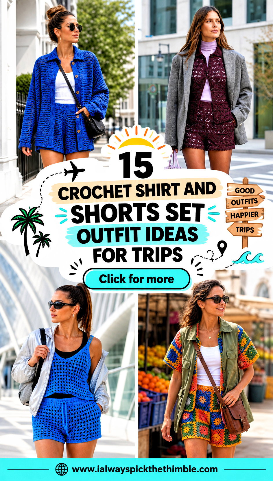 15 Crochet Shirt and Shorts Set Outfit Ideas for Trips - 15 Crochet Shirt and Shorts Set Outfit Ideas for Trips