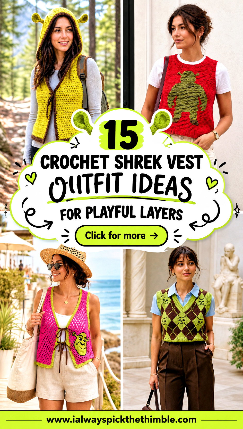 15 Crochet Shrek Vest Outfit Ideas for Playful Layers - 15 Crochet Shrek Vest Outfit Ideas for Playful Layers