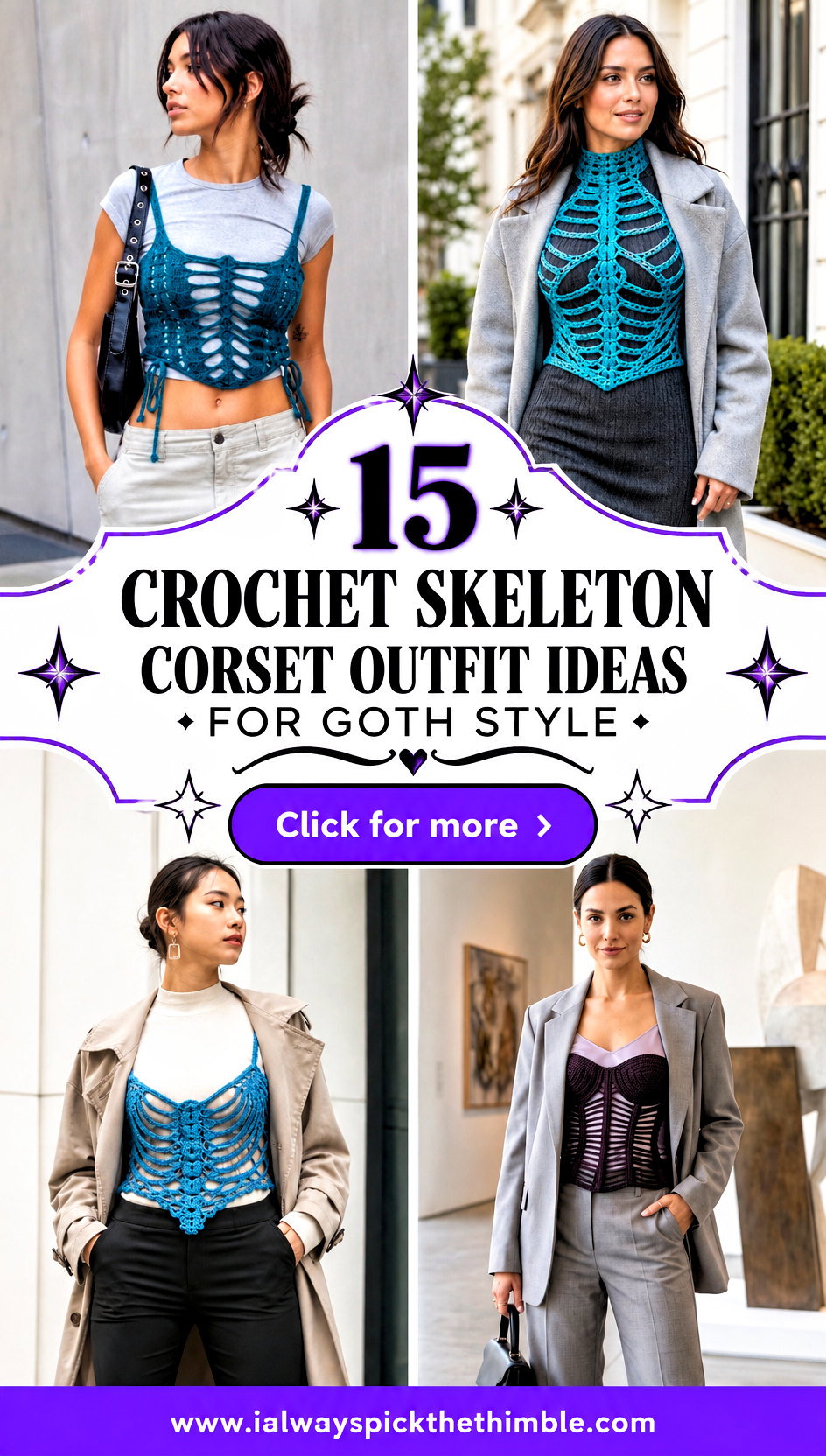 15 Crochet Skeleton Corset Outfit Ideas for Goth Style - 15 Crochet Skeleton Corset Outfit Ideas for Goth Style