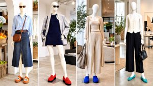 15 Crochet Slip-On Shoes on a Mannequin Outfit Ideas