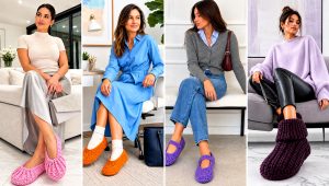 15 Crochet Slippers in Chunky Yarn Outfit Ideas for Winter