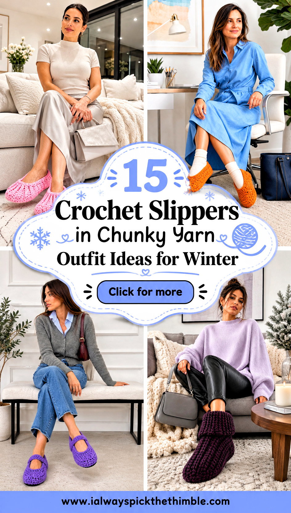 15 Crochet Slippers in Chunky Yarn Outfit Ideas for Winter - 15 Crochet Slippers in Chunky Yarn Outfit Ideas for Winter
