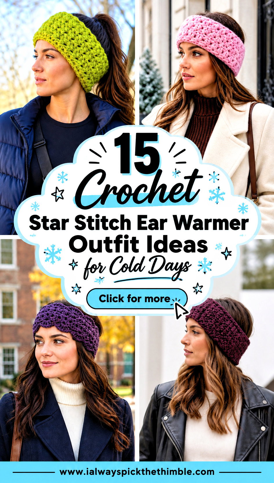 15 Crochet Star Stitch Ear Warmer Outfit Ideas for Cold Days - 15 Crochet Star Stitch Ear Warmer Outfit Ideas for Cold Days