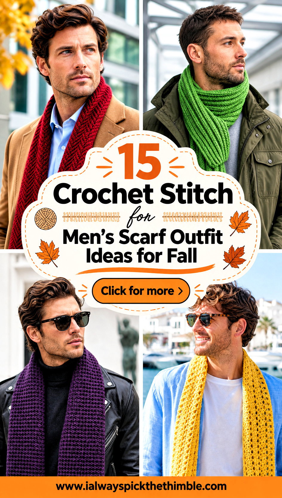 15 Crochet Stitch for Mens Scarf Outfit Ideas for Fall - 15 Crochet Stitch for Men’s Scarf Outfit Ideas for Fall
