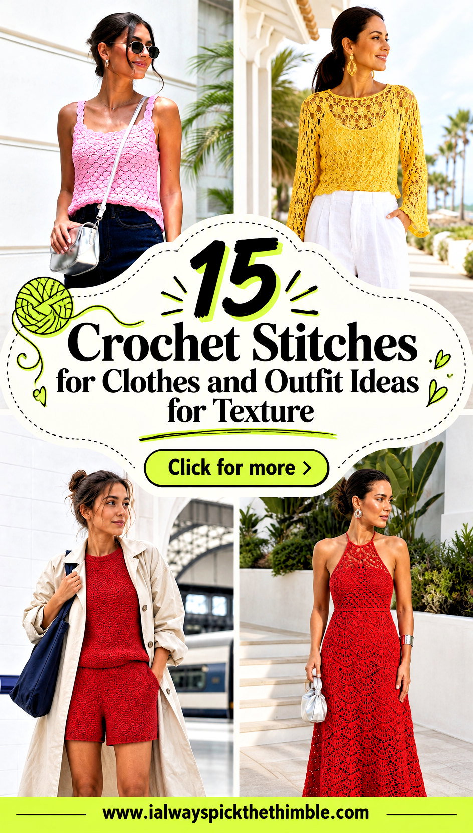 15 Crochet Stitches for Clothes and Outfit Ideas for Texture - 15 Crochet Stitches for Clothes and Outfit Ideas for Texture