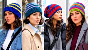 15 Crochet Striped Beanies Outfit Ideas for Street Style