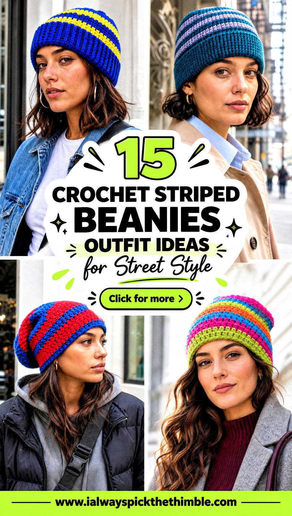 15 Crochet Striped Beanies Outfit Ideas for Street Style - 15 Crochet Striped Beanies Outfit Ideas for Street Style