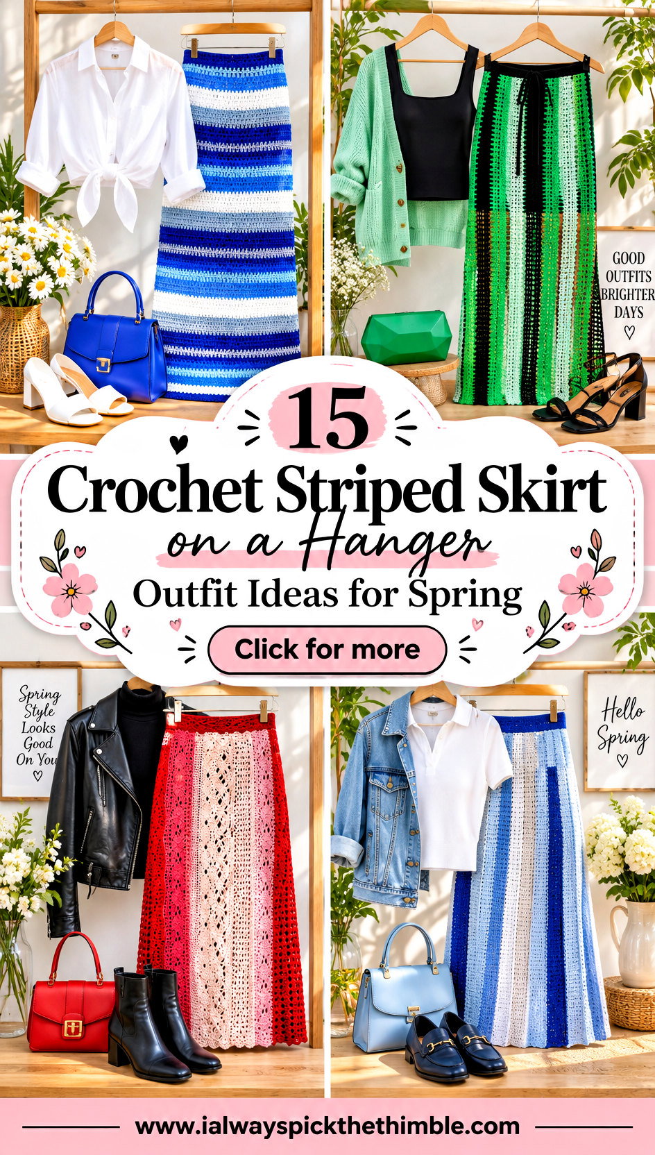 15 Crochet Striped Skirt on a Hanger Outfit Ideas for Spring - 15 Crochet Striped Skirt on a Hanger Outfit Ideas for Spring