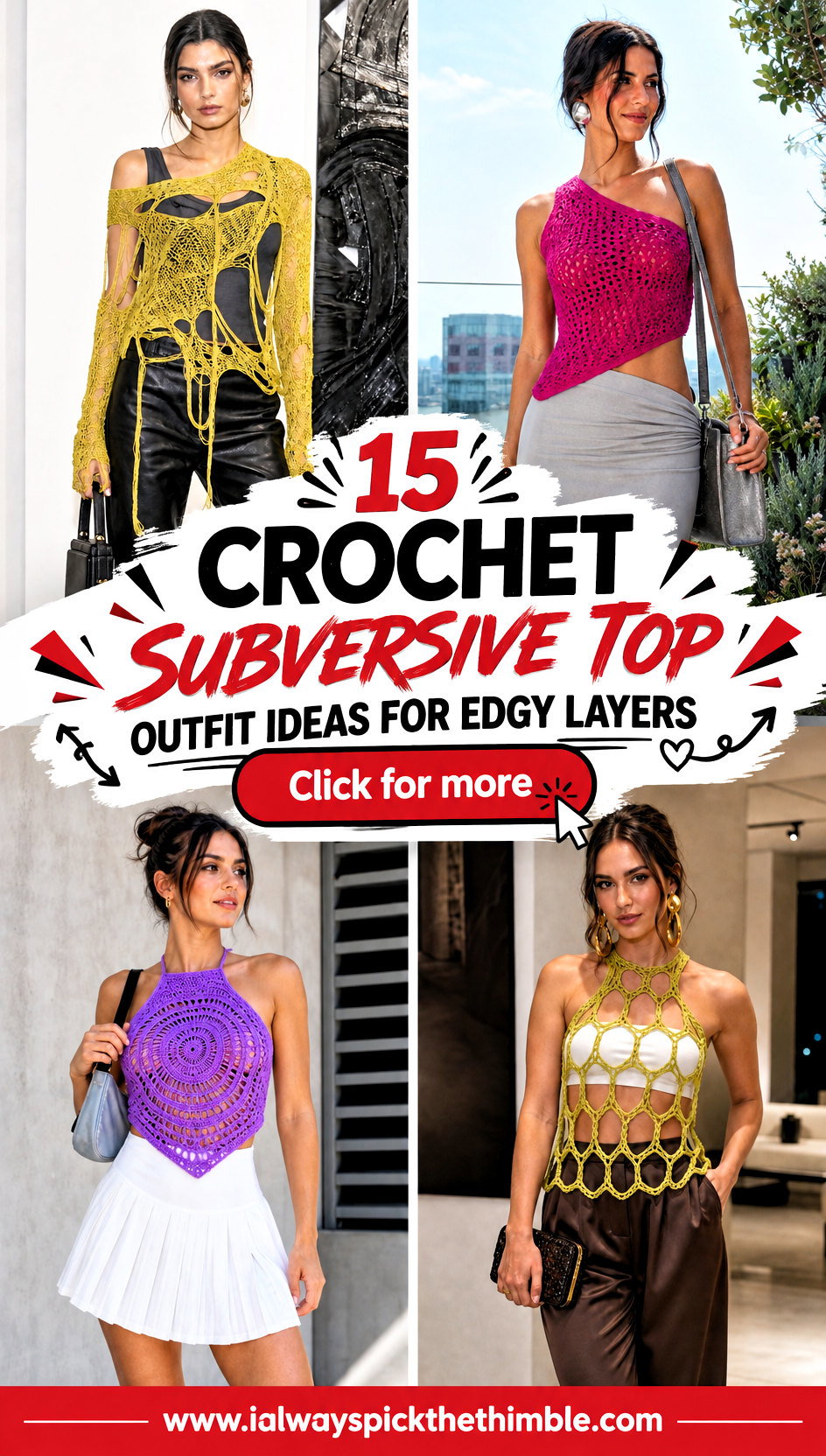 15 Crochet Subversive Top Outfit Ideas for Edgy Layers - 15 Crochet Subversive Top Outfit Ideas for Edgy Layers