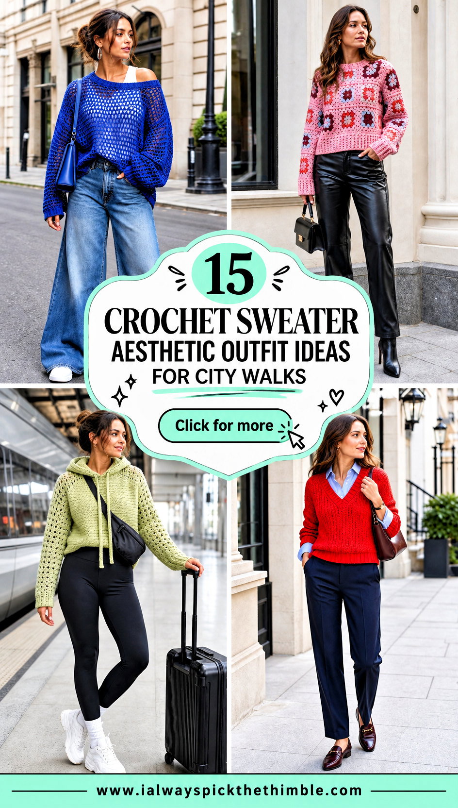 15 Crochet Sweater Aesthetic Outfit Ideas for City Walks - 15 Crochet Sweater Aesthetic Outfit Ideas for City Walks