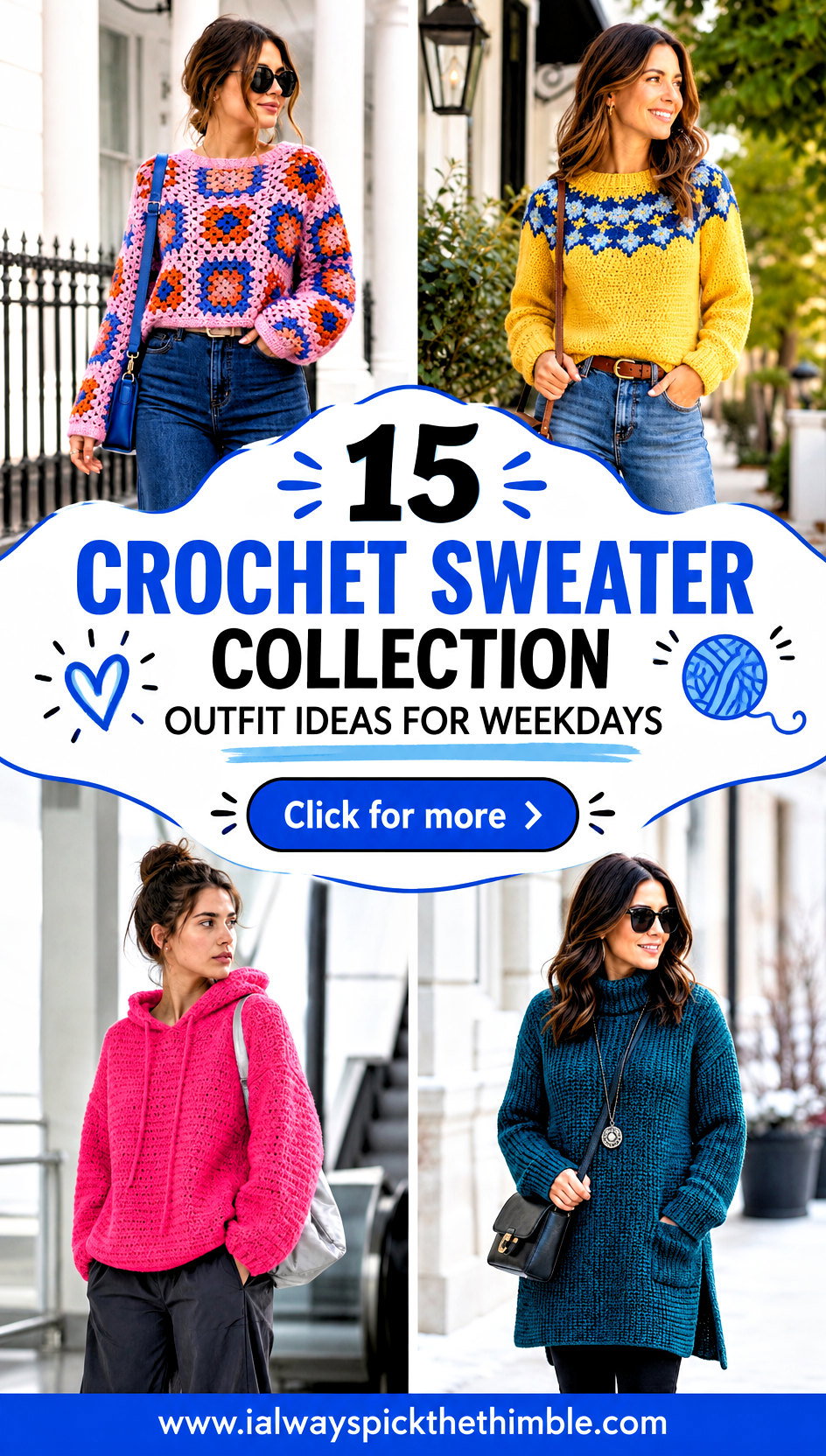 15 Crochet Sweater Collection Outfit Ideas for Weekdays - 15 Crochet Sweater Collection Outfit Ideas for Weekdays