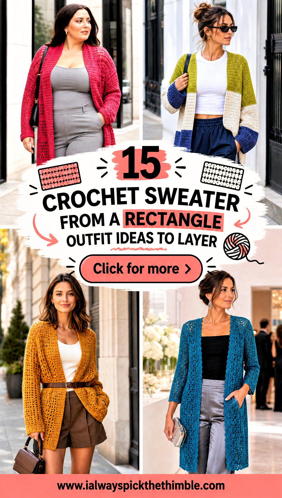 15 Crochet Sweater From a Rectangle Outfit Ideas to Layer - 15 Crochet Sweater From a Rectangle Outfit Ideas to Layer
