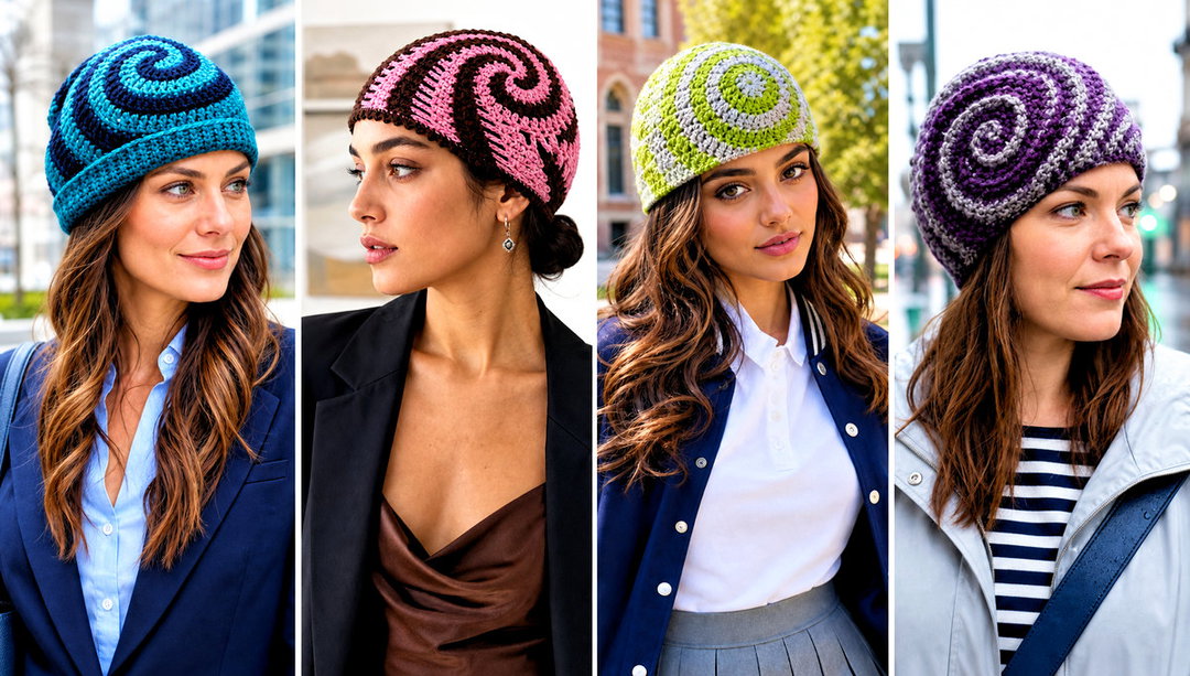15 Crochet Swirl Beanie Outfit Ideas for Winter Errands