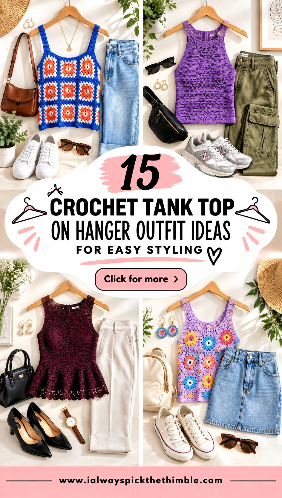 15 Crochet Tank Top on Hanger Outfit Ideas for Easy Styling - 15 Crochet Tank Top on Hanger Outfit Ideas for Easy Styling
