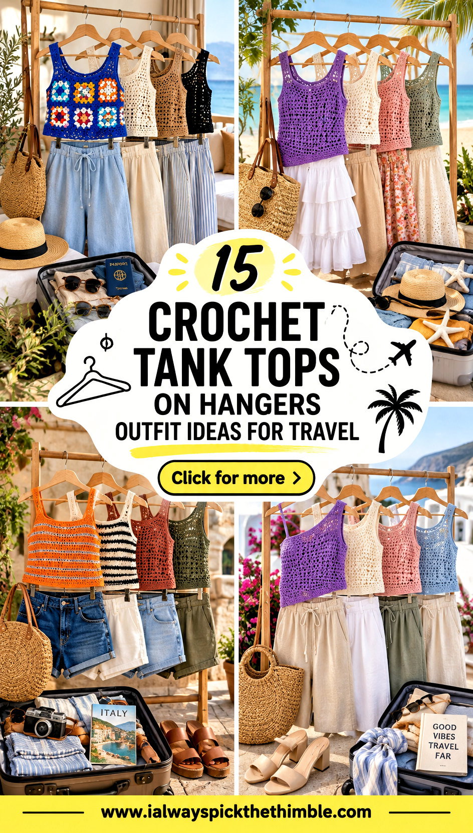 15 Crochet Tank Tops on Hangers Outfit Ideas for Travel - 15 Crochet Tank Tops on Hangers Outfit Ideas for Travel