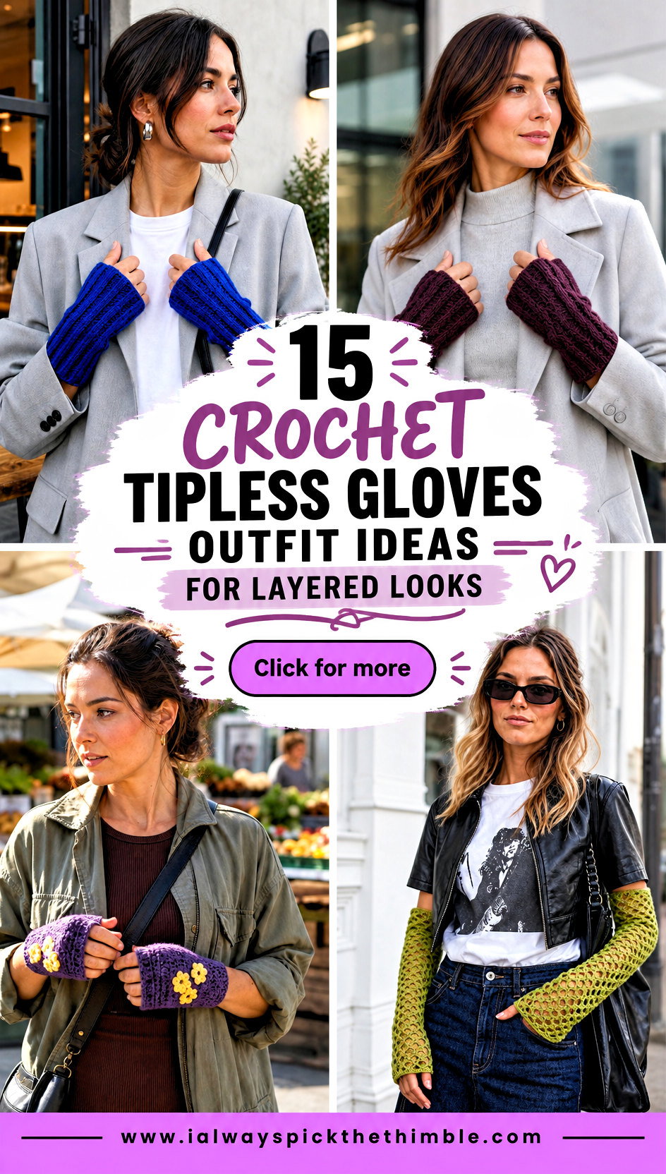 15 Crochet Tipless Gloves Outfit Ideas for Layered Looks - 15 Crochet Tipless Gloves Outfit Ideas for Layered Looks