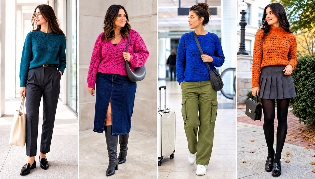 15 Crochet Top Down Sweater Outfit Ideas for Cool Days