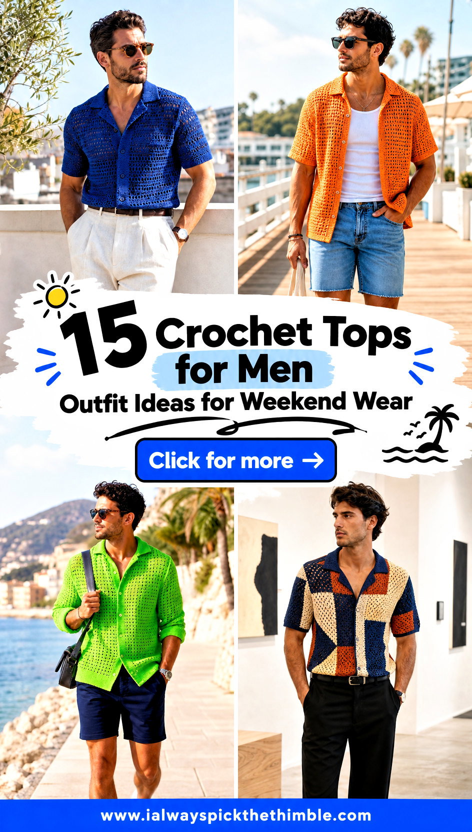 15 Crochet Tops for Men Outfit Ideas for Weekend Wear - 15 Crochet Tops for Men Outfit Ideas for Weekend Wear