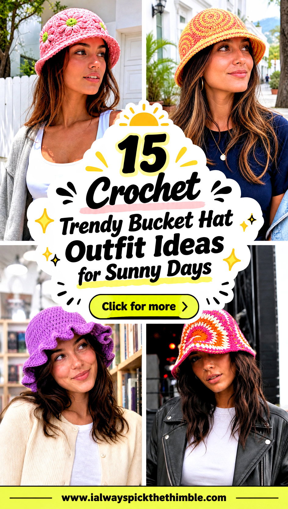 15 Crochet Trendy Bucket Hat Outfit Ideas for Sunny Days - 15 Crochet Trendy Bucket Hat Outfit Ideas for Sunny Days