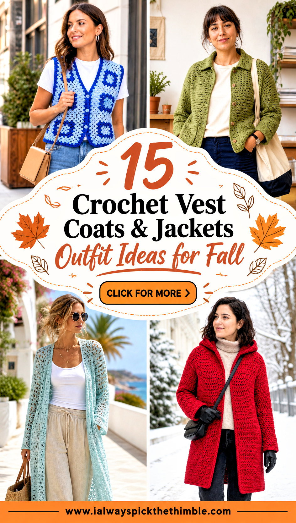 15 Crochet Vest Coats and Jackets Outfit Ideas for Fall - 15 Crochet Vest Coats & Jackets Outfit Ideas for Fall