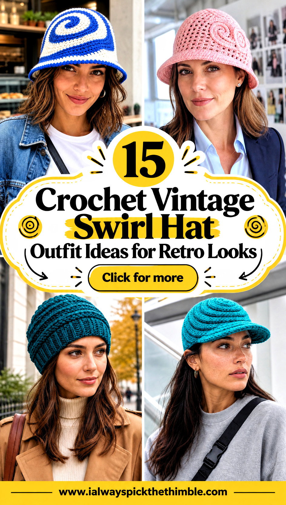 15 Crochet Vintage Swirl Hat Outfit Ideas for Retro Looks - 15 Crochet Vintage Swirl Hat Outfit Ideas for Retro Looks