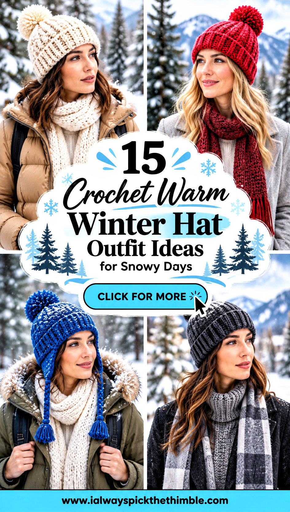 15 Crochet Warm Winter Hat Outfit Ideas for Snowy Days - 15 Crochet Warm Winter Hat Outfit Ideas for Snowy Days