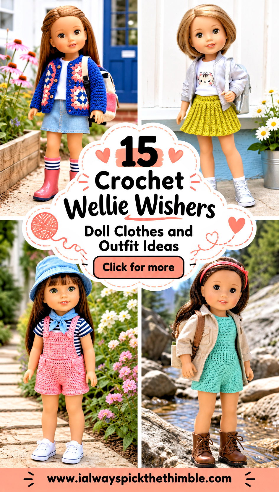 15 Crochet Wellie Wishers Doll Clothes and Outfit Ideas - 15 Crochet Wellie Wishers Doll Clothes and Outfit Ideas