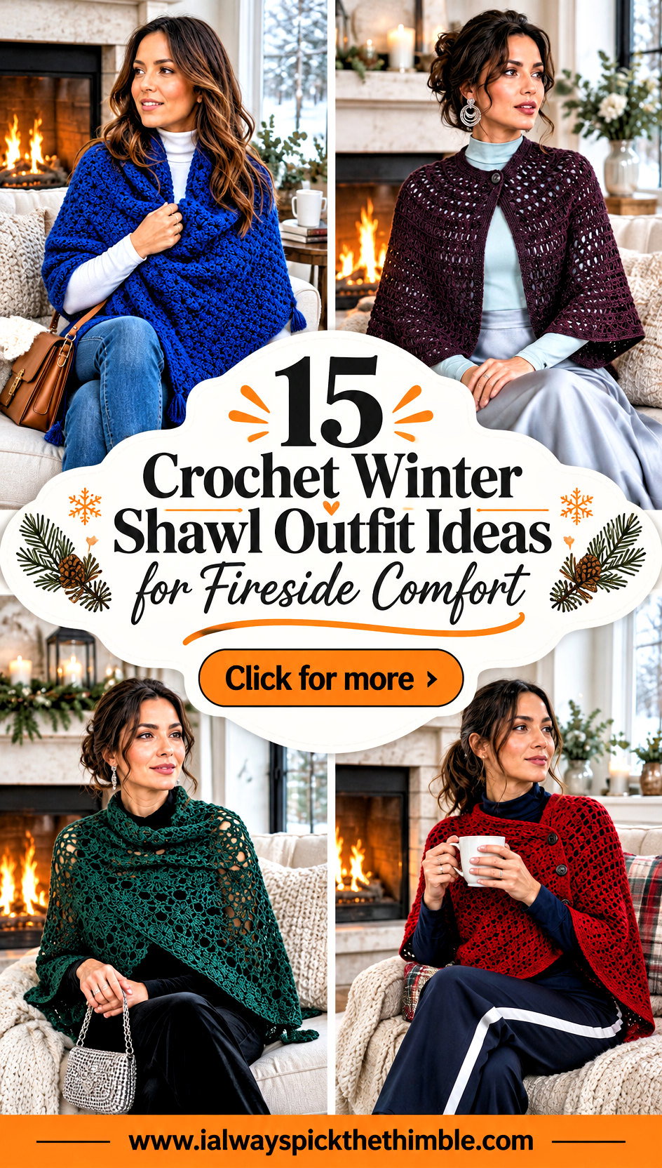 15 Crochet Winter Shawl Outfit Ideas for Fireside Comfort - 15 Crochet Winter Shawl Outfit Ideas for Fireside Comfort