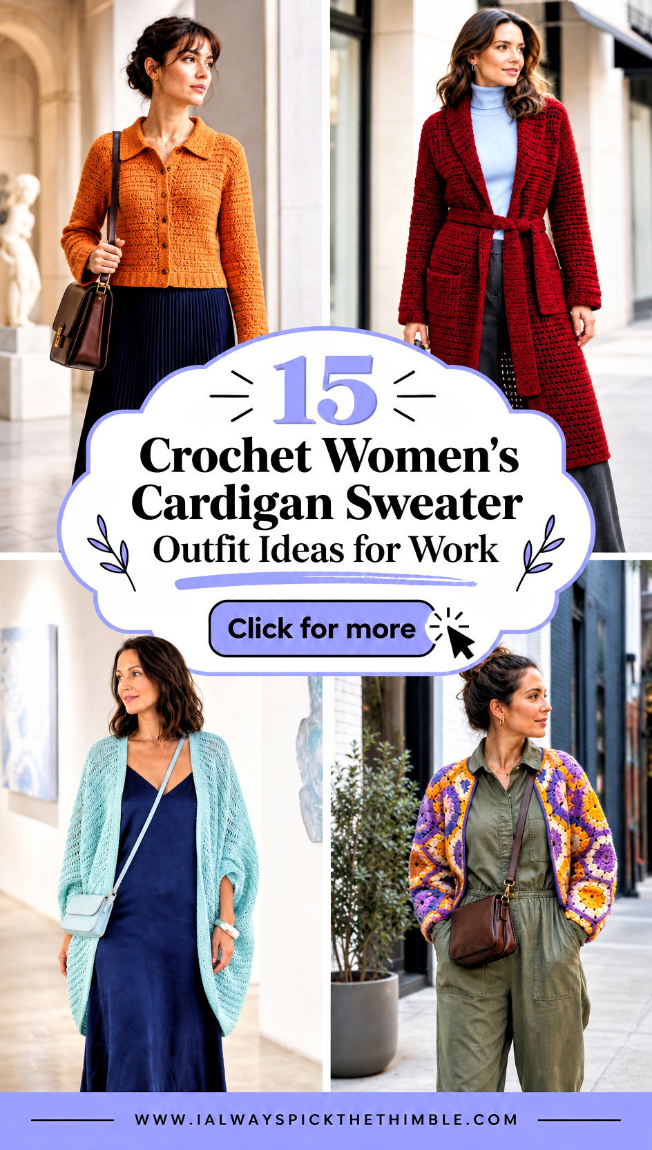 15 Crochet Womens Cardigan Sweater Outfit Ideas for Work - 15 Crochet Women’s Cardigan Sweater Outfit Ideas for Work