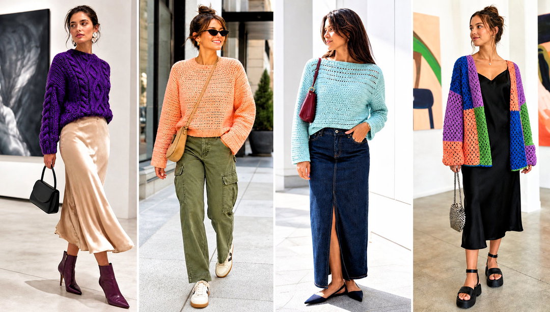 15 Crochet Womens Sweaters Outfit Ideas for Cool Days