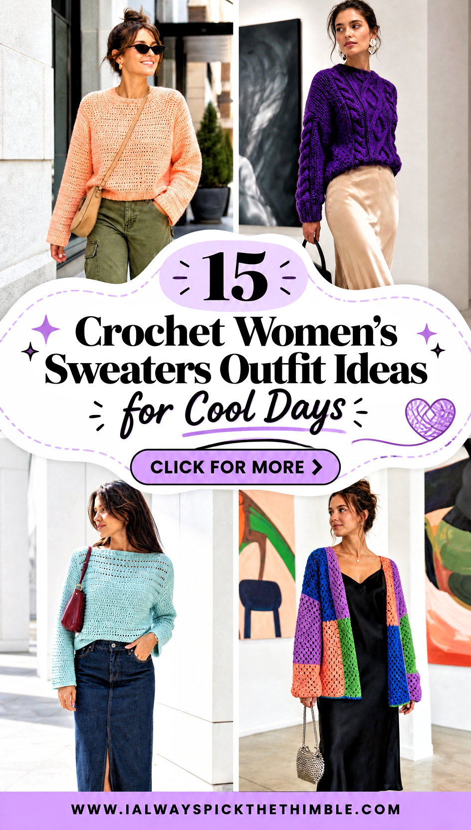 15 Crochet Womens Sweaters Outfit Ideas for Cool Days - 15 Crochet Women’s Sweaters Outfit Ideas for Cool Days