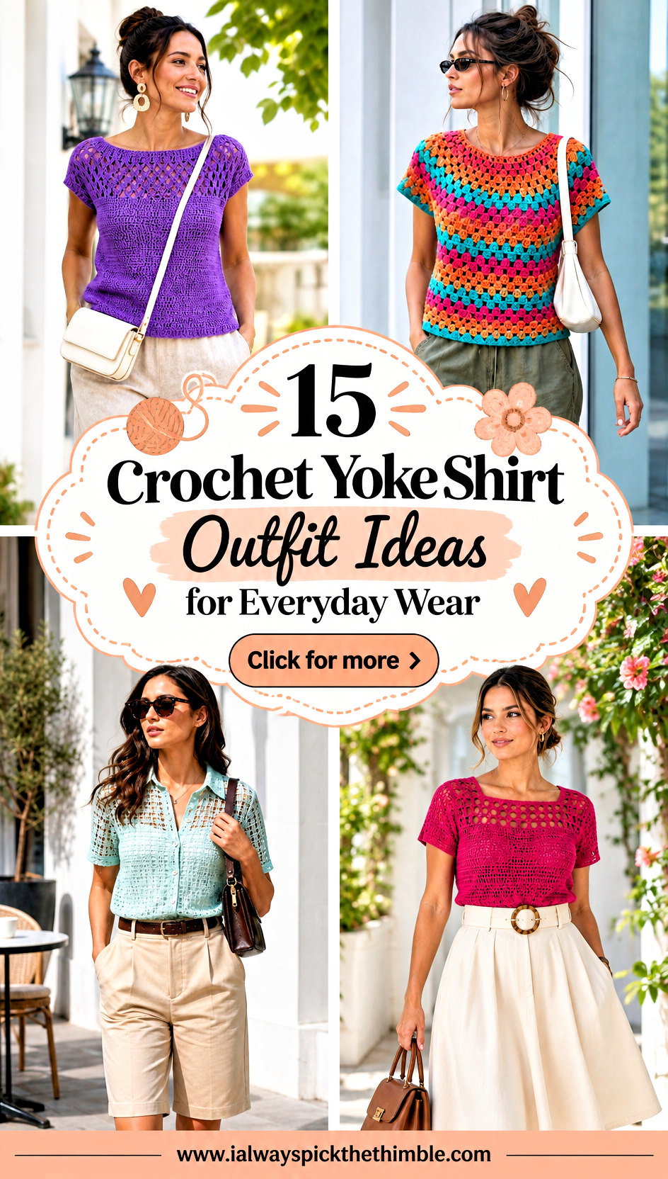15 Crochet Yoke Shirt Outfit Ideas for Everyday Wear - 15 Crochet Yoke Shirt Outfit Ideas for Everyday Wear