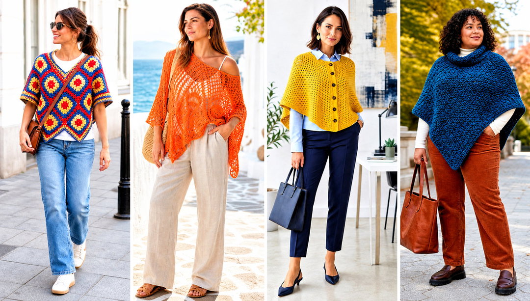 15 Crocheted Poncho Outfit Ideas for Easy Layering