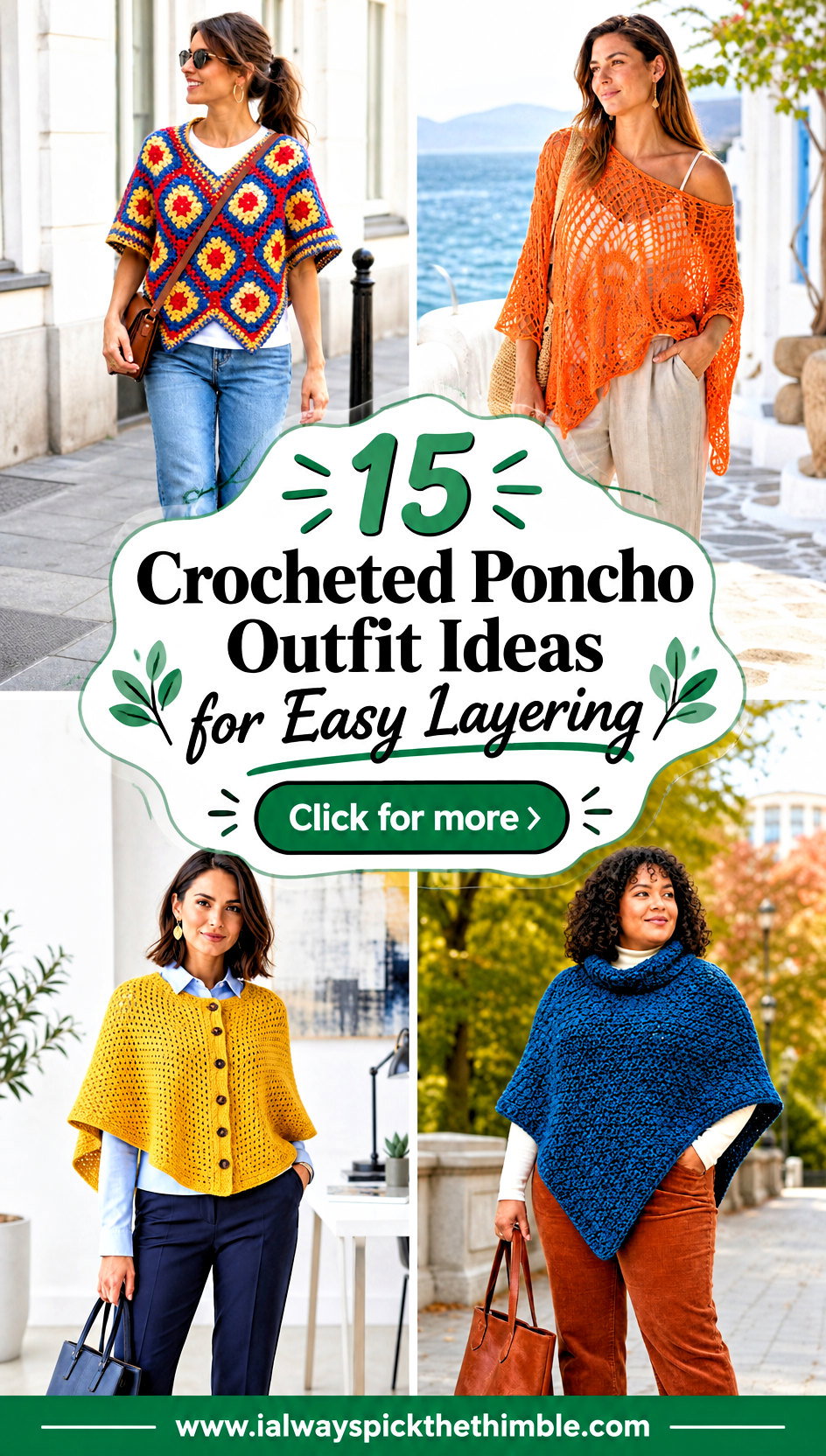15 Crocheted Poncho Outfit Ideas for Easy Layering - 15 Crocheted Poncho Outfit Ideas for Easy Layering