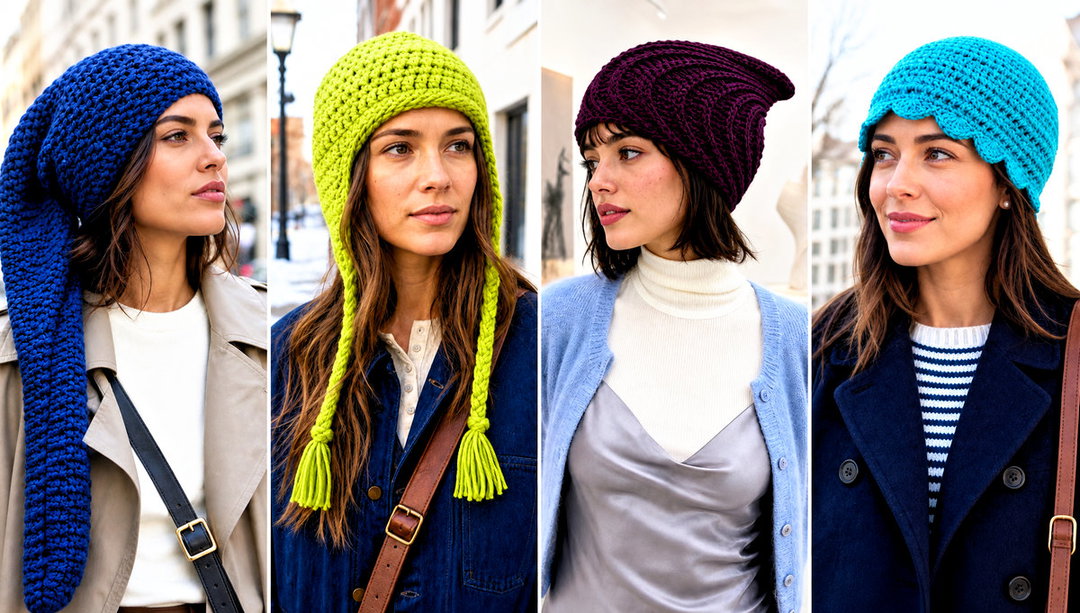 15 Crocheted Stocking Cap Outfit Ideas for Snow Days