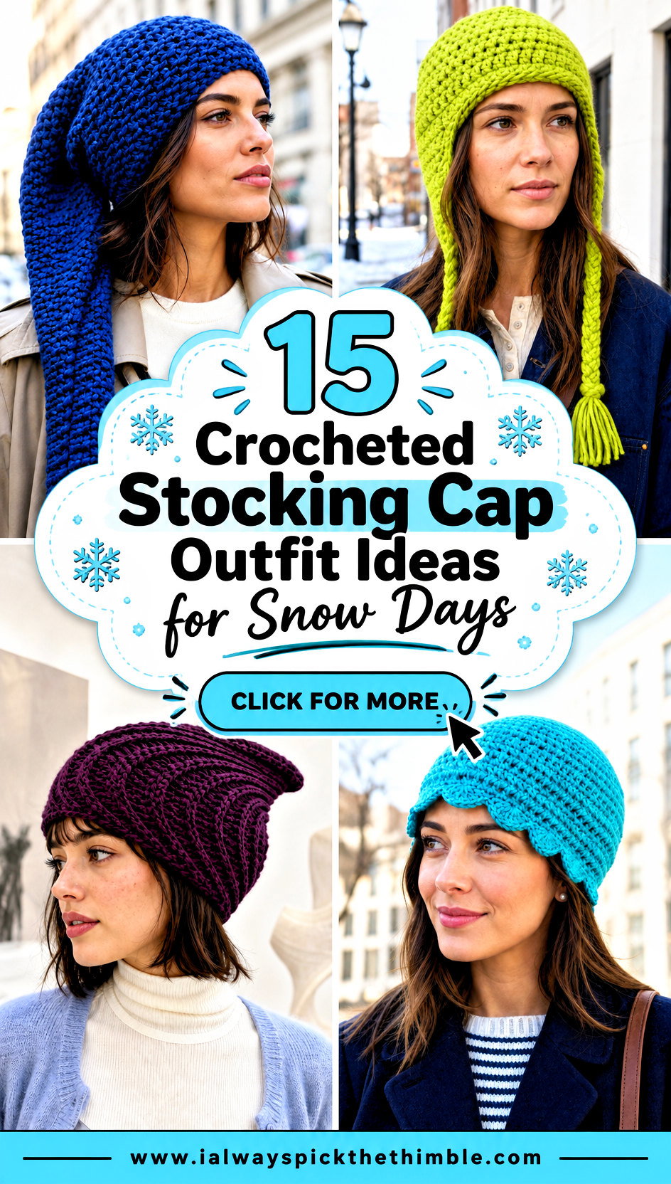 15 Crocheted Stocking Cap Outfit Ideas for Snow Days - 15 Crocheted Stocking Cap Outfit Ideas for Snow Days