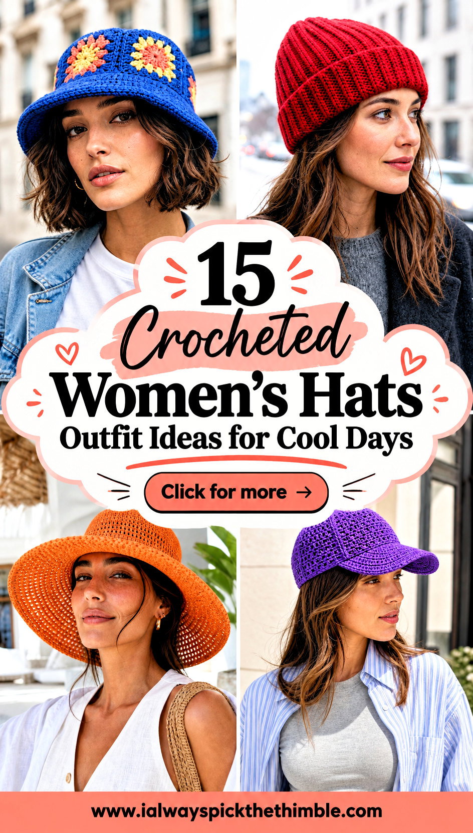 15 Crocheted Womens Hats Outfit Ideas for Cool Days - 15 Crocheted Women’s Hats Outfit Ideas for Cool Days