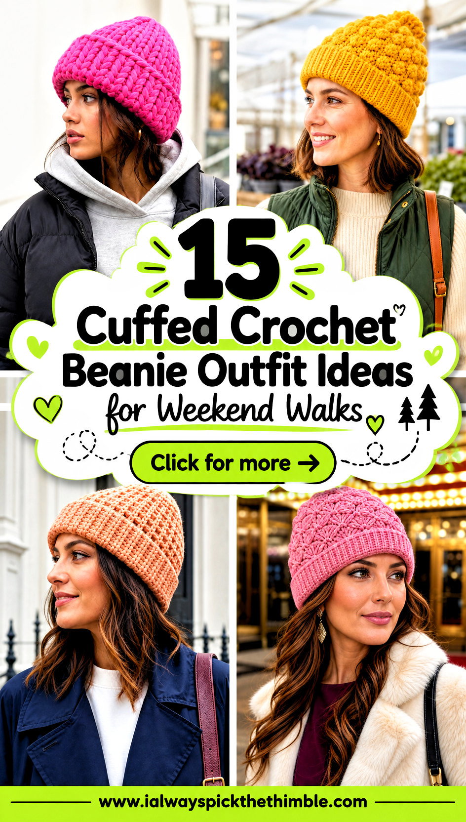 15 Cuffed Crochet Beanie Outfit Ideas for Weekend Walks - 15 Cuffed Crochet Beanie Outfit Ideas for Weekend Walks