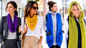 15 Diamond Crochet Scarf Outfit Ideas for Dressy Layers