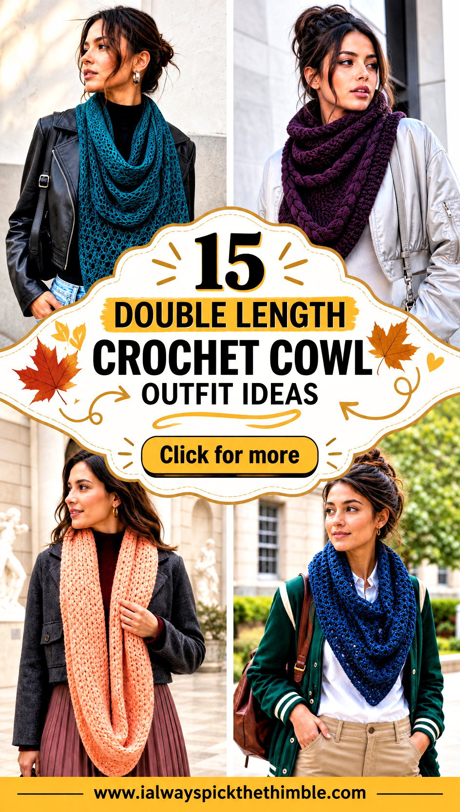 15 Double Length Crochet Cowl Outfit Ideas for Fall - 15 Double Length Crochet Cowl Outfit Ideas for Fall