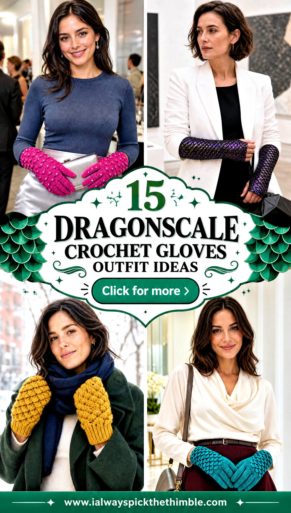 15 Dragonscale Crochet Gloves Outfit Ideas for Fantasy Fans - 15 Dragonscale Crochet Gloves Outfit Ideas for Fantasy Fans