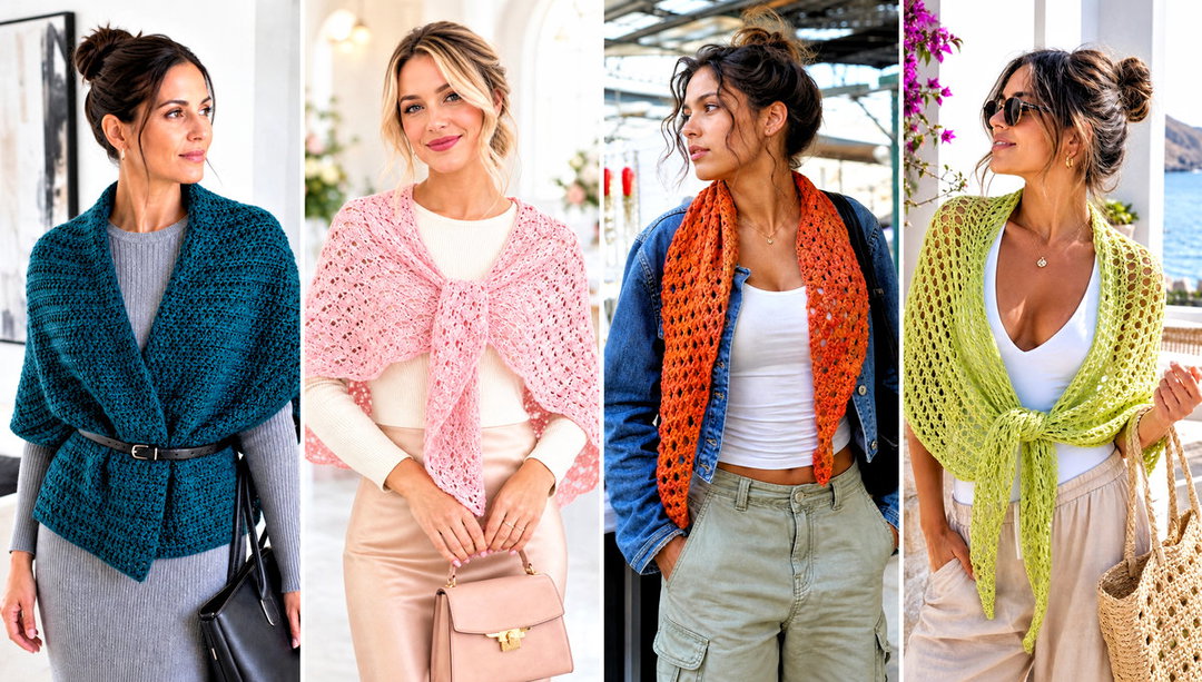 15 Easy 1 Skein Crochet Shawl Outfit Ideas for Spring