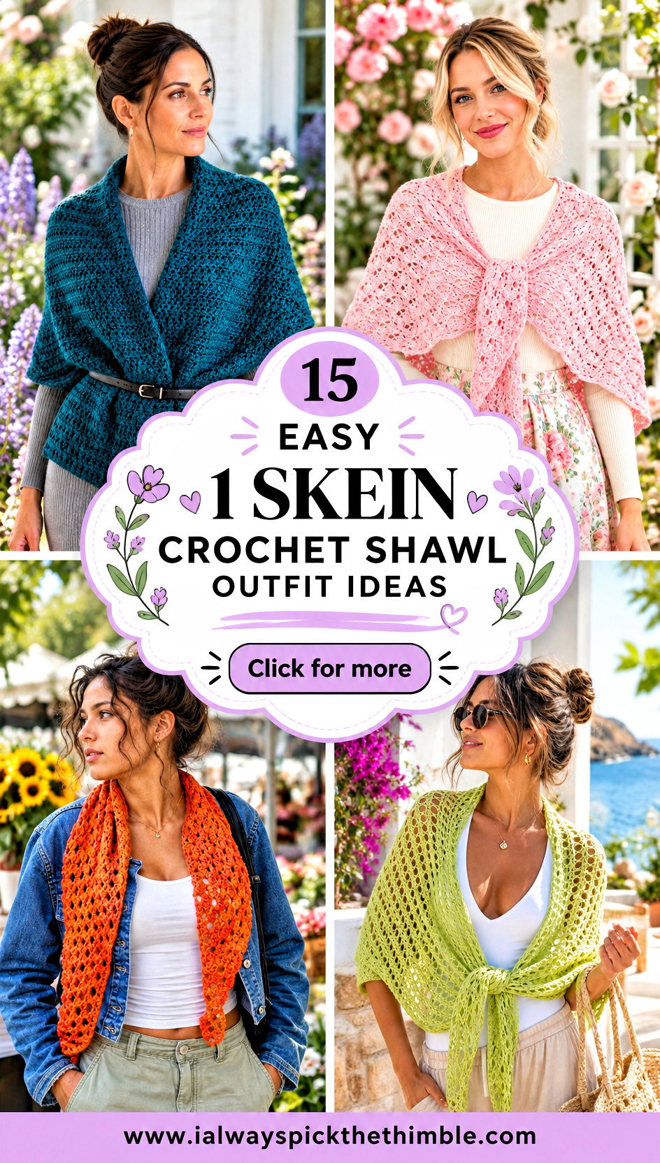 15 Easy 1 Skein Crochet Shawl Outfit Ideas for Spring - 15 Easy 1 Skein Crochet Shawl Outfit Ideas for Spring