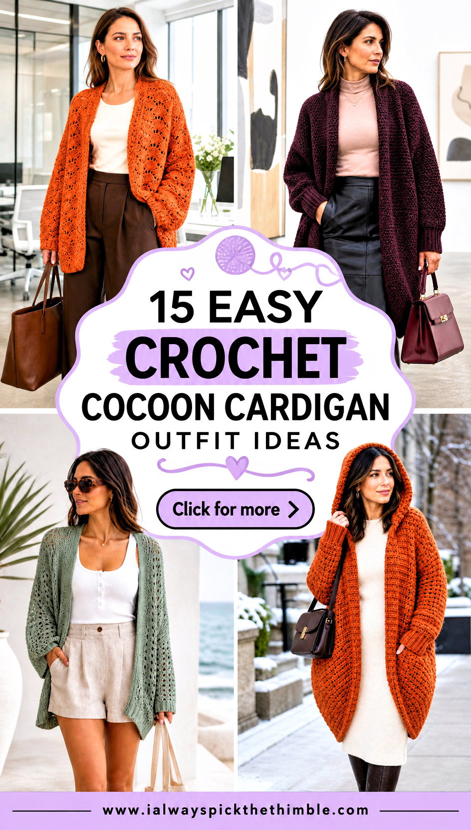 15 Easy Crochet Cocoon Cardigan Outfit Ideas for Lounging - 15 Easy Crochet Cocoon Cardigan Outfit Ideas for Lounging