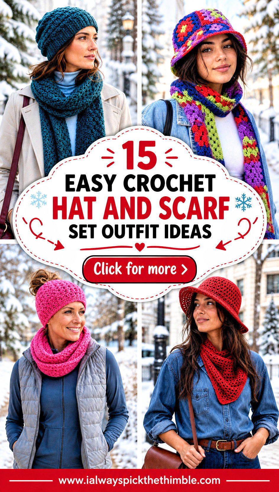 15 Easy Crochet Hat and Scarf Set Outfit Ideas for Winter - 15 Easy Crochet Hat and Scarf Set Outfit Ideas for Winter