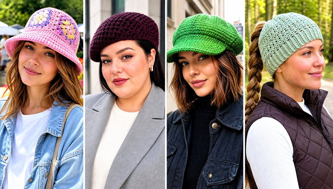 15 Easy Crochet Hats for Women Outfit Ideas for Cold Days